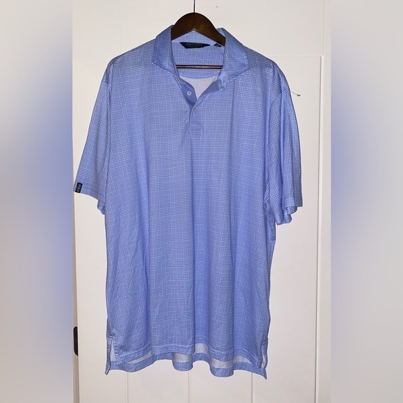 Polo Ralph Lauren Classic Fit Performance Blue Plaid Short Sleeve Shirt Men‎ XXL - Picture 5 of 7